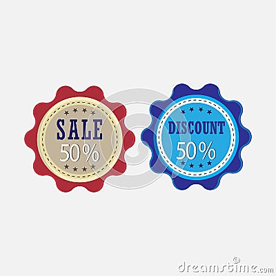 Stickers for SALE Arrival shop product tags Vector Illustration