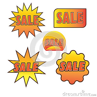 Stickers for SALE Arrival shop product tags Vector Illustration