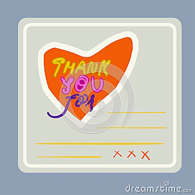 Stickers Thank You with place by you text. Vector Illustration