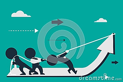 3 stickman change of a direction. Vector Illustration