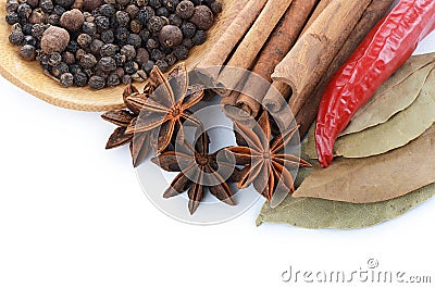 Sticks cinnamon and badian close up Stock Photo