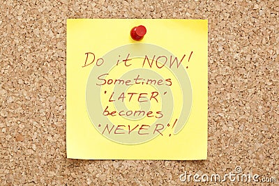 Sticky Note Do it Now Stock Photo