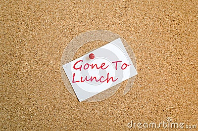Sticky Note Gone To Lunch Concept Stock Photo