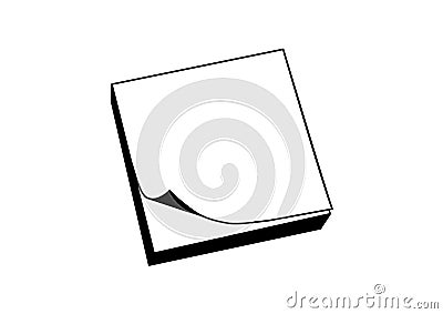 Sticky note icon in black Stock Photo