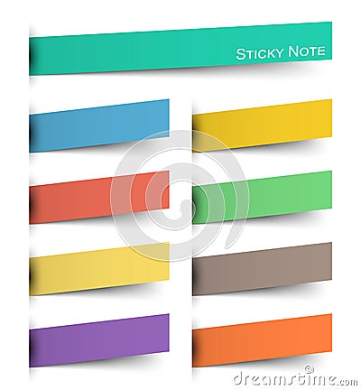 Sticky note . Multicolor and inserted floating paper design . Vector Vector Illustration