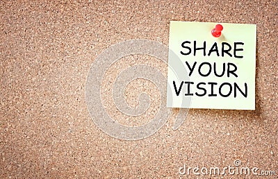 Sticky note with the phrase change your vision, room for text . Stock Photo