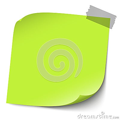 sticky note with pin needle Vector Illustration