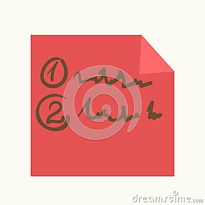 Sticky note or reminder message pin vector icon Vector Illustration