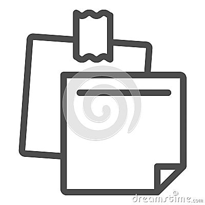 Sticky notes line icon. Paper stickers vector illustration isolated on white. Notepaper outline style design, designed Vector Illustration