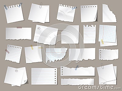 Sticky notes. Papers for posting daily routine chek lists memo stickers and labels different geometrical forms recent Vector Illustration