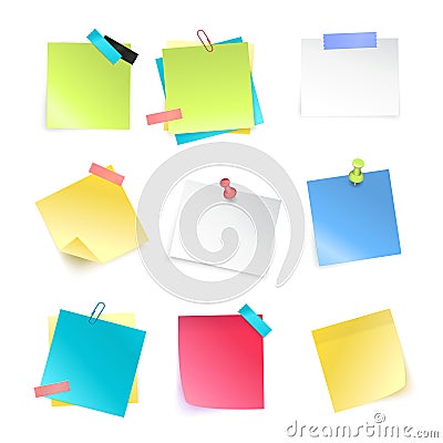 Sticky Notes Set Vector Illustration