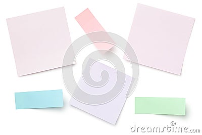 Sticky Post Note Paper on White Background Stock Photo