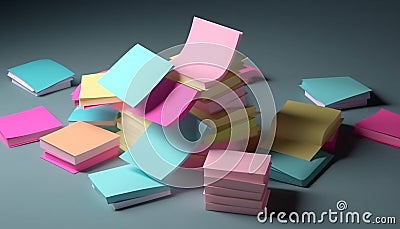 Sticky reminder: Ideas for business communication on multi colored adhesive notes generated by AI Stock Photo