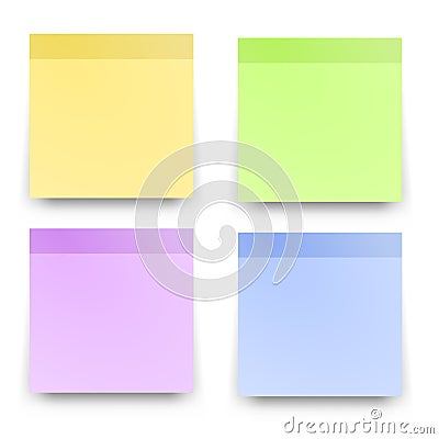 Sticky reminder notes realistic colored papers Stock Photo