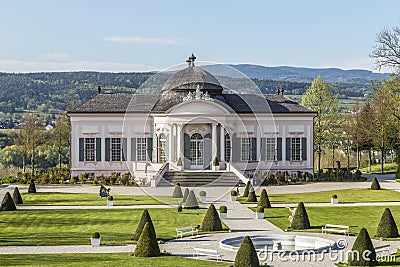 Stifts park with garden pavillion at famous convent in Melk Editorial Stock Photo