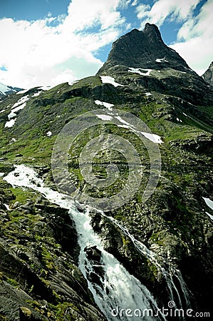 Stigfossen waterfall ( Norway ) Stock Photo