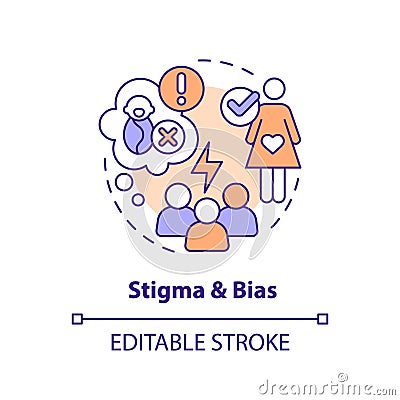 Stigma and bias concept icon Vector Illustration