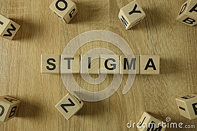 Stigma word from wooden blocks Stock Photo