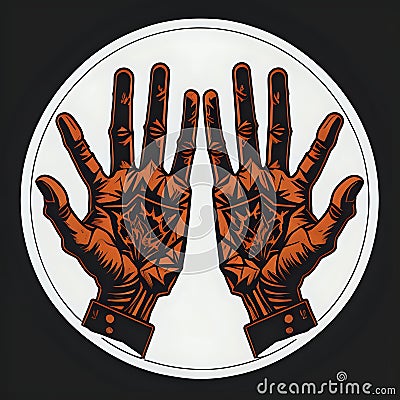 stiker halloween zombies hand zombie hand helloween stiker sticker Stock Photo