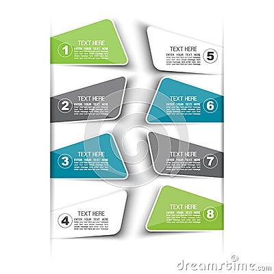 Stiker template number option Vector Illustration