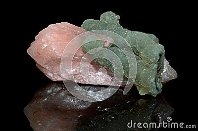 Stilbite with Apophyllite a beautiful nature specimen Stock Photo