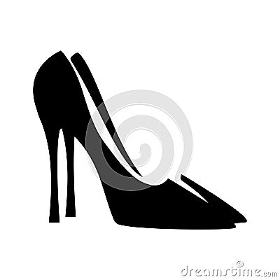 Stiletto, high heels women shoe on white background. Isolated illustration Cartoon Illustration