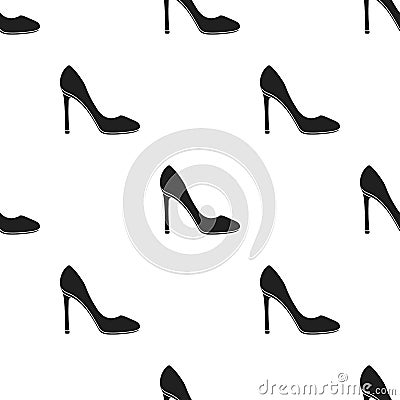 Stiletto icon in black style isolated on white background. Shoes pattern stock vector illustration. Vector Illustration