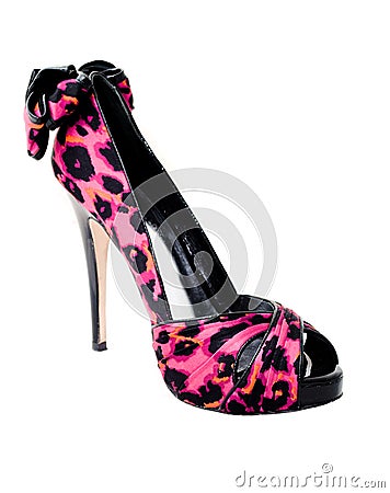 Stiletto shoe over white background. Stock Photo