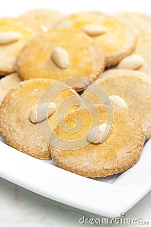 still life of almond buÃ­scuits Stock Photo