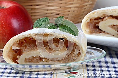 Still life with apple roll Stock Photo