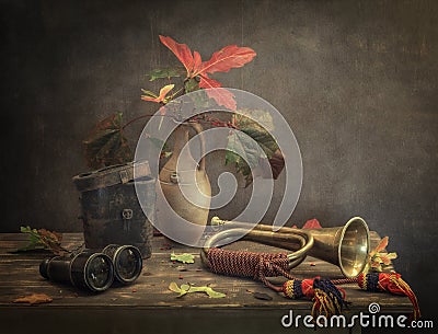 Still Life autumn hunting season Stock Photo