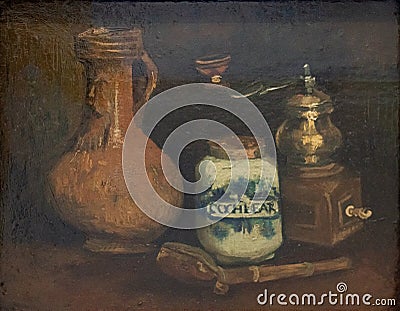 Still-life with a bearded-man jar by Vincent Van Gogh Stock Photo