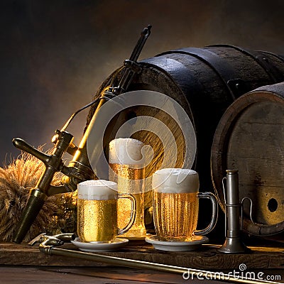 The still life with beer Stock Photo