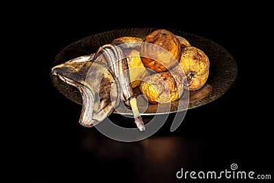 Still life on black table Stock Photo