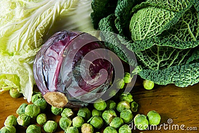 Still life with cabbages Stock Photo