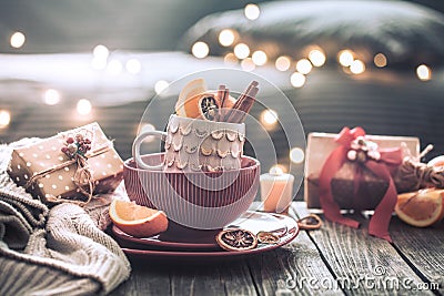 Still life with home Christmas decor Stock Photo