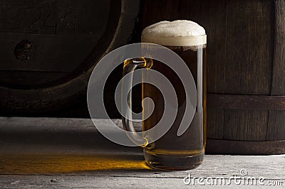 Still Life with a keg of beer Stock Photo