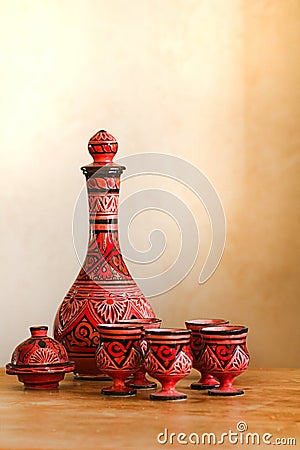 Still-life with Moroccan pottery Stock Photo