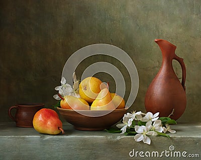 Still life with pears Stock Photo
