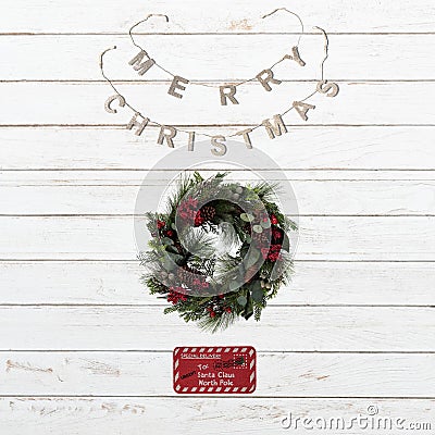 Still Life Photo background in a theme of Merry christmas. Stock Photo