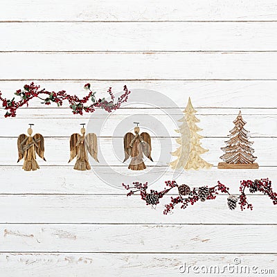 Still Life Photo background in a theme of Merry christmas. Stock Photo