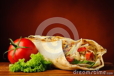 Still life with shawarma Stock Photo