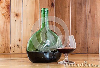 Still life Wine bottle and Glass Stock Photo