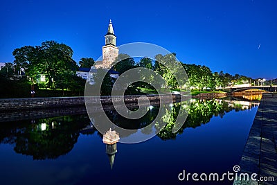 Still river in summer evening Stock Photo