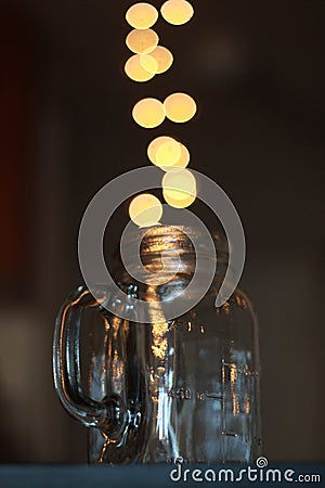 Bokeh of Mason Jar Stock Photo