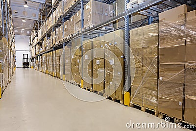 Stillage in warehouse Stock Photo