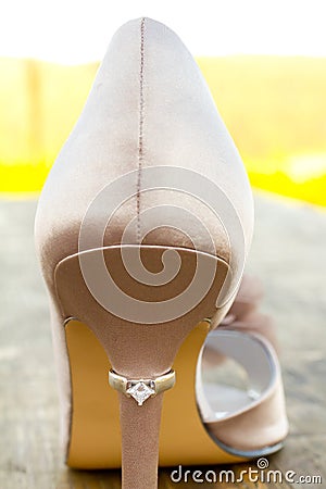 Stilletto High Heel and Wedding Ring Stock Photo