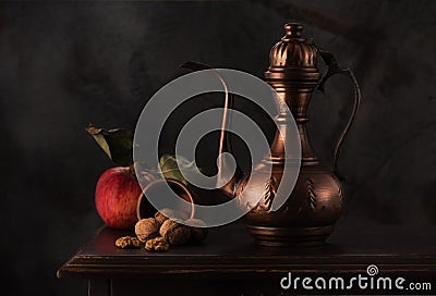 Stilllife with copper jug Stock Photo