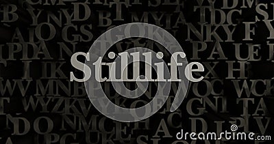 Stilllife - 3D rendered metallic typeset headline illustration Cartoon Illustration