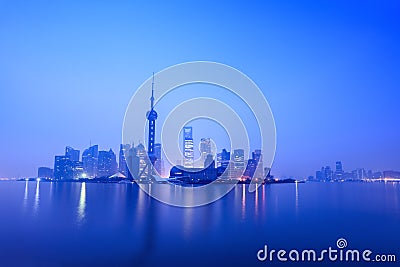 Stillness of dawn in shanghai Stock Photo